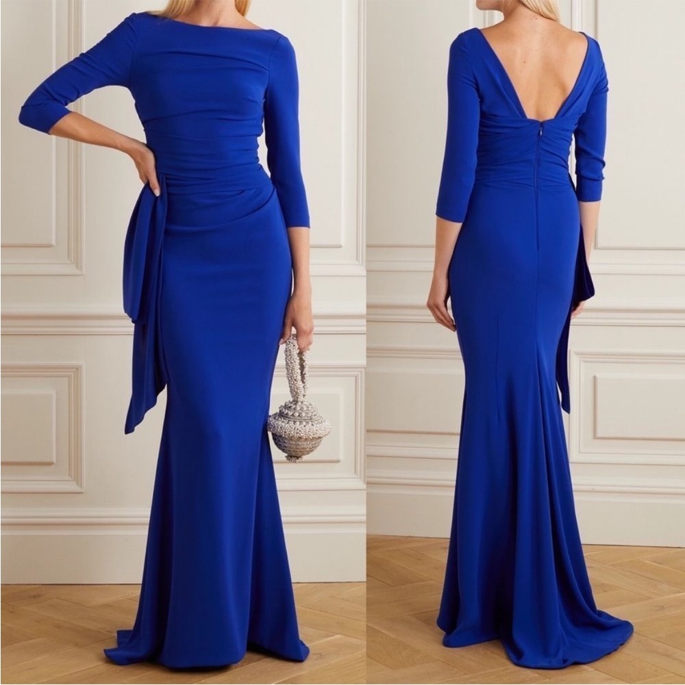 Talhbott Runhoff Royal blue dress worn once and sent to dry clean